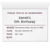 Beet Confetti Wasserfarbe Dots Geburtstag Einladun (Innenansicht Horizontal (Unten))