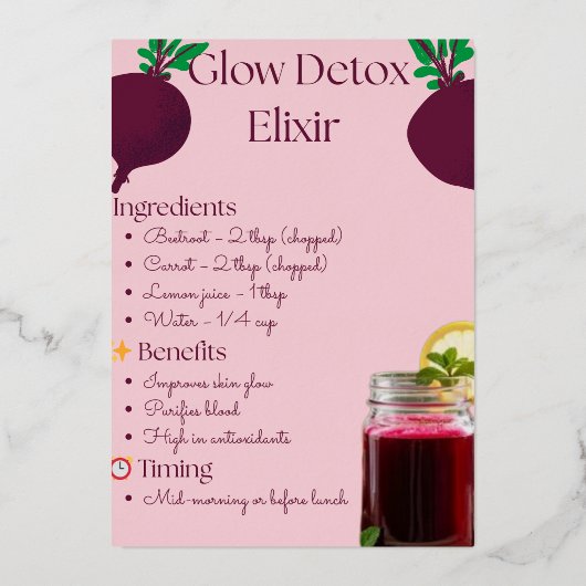 Beet Ginger Lemon Shot Folieneinladung (Vorderseite)