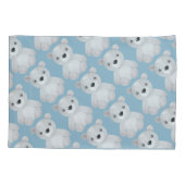 Beet mit blauem Bär Kissenbezug (Rückseite)