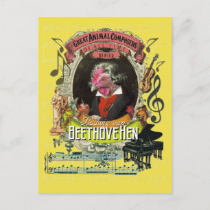 Beethovehen Funny Hen Tierkomponist Beethoven Postkarte