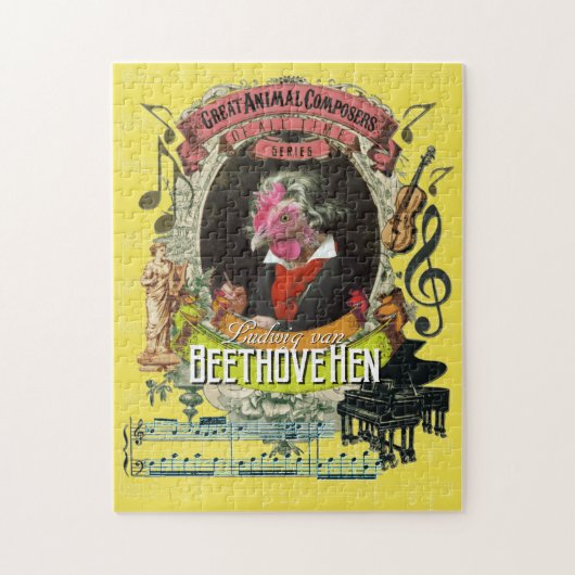 Beethovehen große Tierkomponist-Beethoven-Parodie Puzzle (Vertikal)
