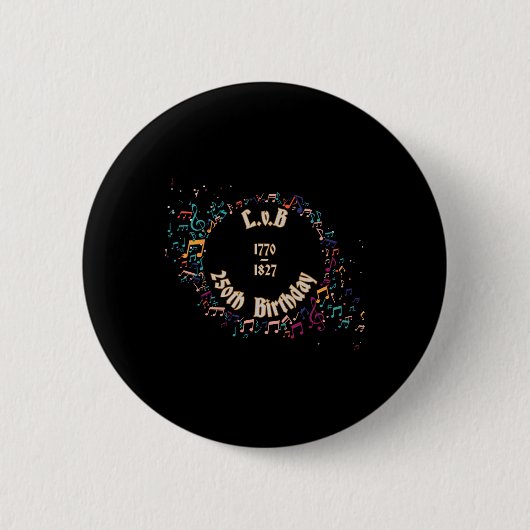 Beethoven 250. Geburtstag Clic Musik Geschenkidee Button (Vorderseite)