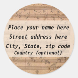 Beethoven Address Label Runder Aufkleber