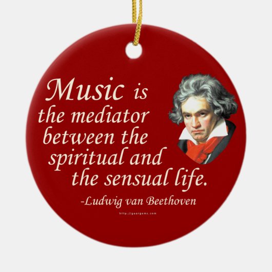 Beethoven auf Musik Keramikornament (Vorne)