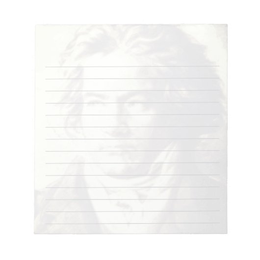 Beethoven Black and White Portrait Custom Lined Notizblock (Vorderseite)