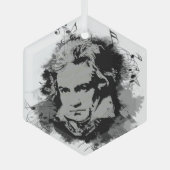 Beethoven Classical Music Composer Song Writer Ornament Aus Glas (Vorderseite)