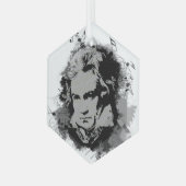 Beethoven Classical Music Composer Song Writer Ornament Aus Glas (Vorderseite Links)