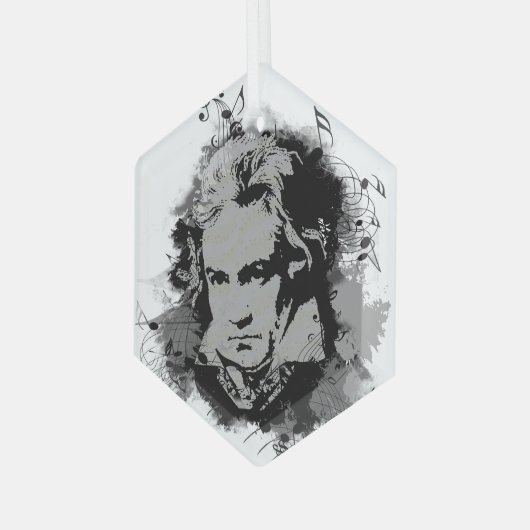 Beethoven Classical Music Composer Song Writer Ornament Aus Glas (Vorderseite Links)