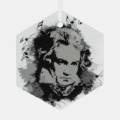 Beethoven Classical Music Composer Song Writer Ornament Aus Glas (Rückseite)