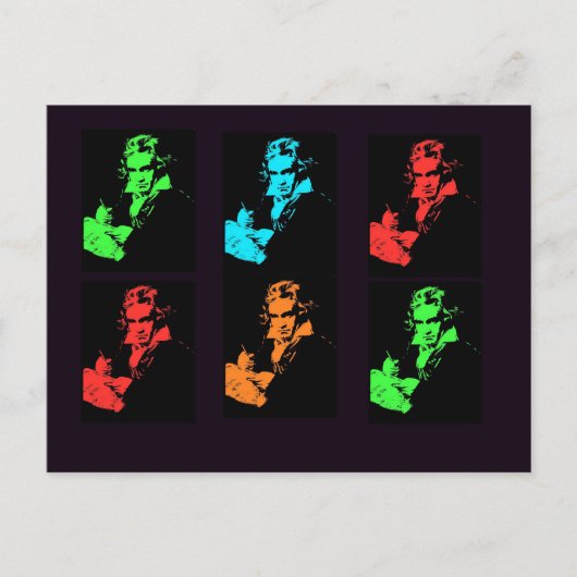 Beethoven Collage Postkarte (Vorderseite)