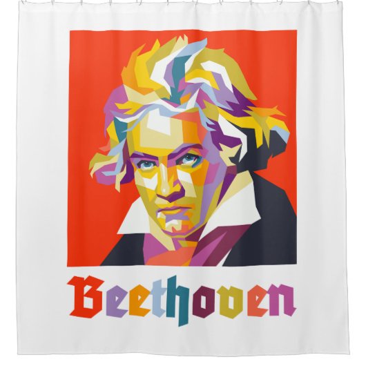 Beethoven Duschvorhang (Vorderseite)