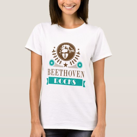 Beethoven-Felsen-Musik-Liebhaber-T - Shirt (Vorderseite)