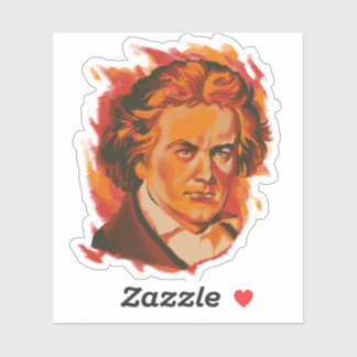 Beethoven-Feuer-Palette-Porträt Aufkleber