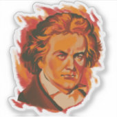 Beethoven Fire Palette Portrait Aufkleber (Vorderseite)