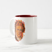 Beethoven Fire Palette Portrait Quote Zweifarbige Tasse (Vorderseite Links)