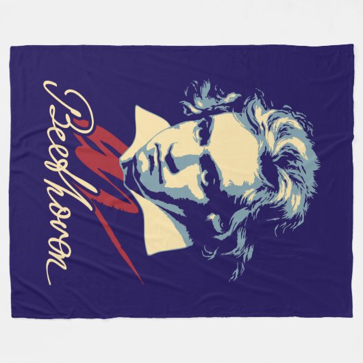 Beethoven Fleecedecke (Vorderseite (Horizontal))
