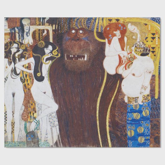 Beethoven Frieze (Detail), Gustav Klimt Geschenkpapier (Flach)