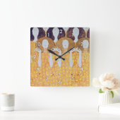 Beethoven Frieze (Detail), Gustav Klimt Quadratische Wanduhr (Zuhause)