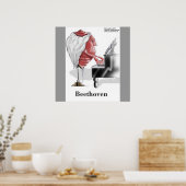 Beethoven Funny Designer/Cartoon Poster Print (Küche)