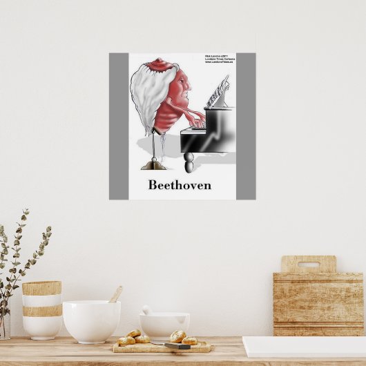 Beethoven Funny Designer/Cartoon Poster Print (Küche)