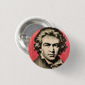 Beethoven im optischen Täuschungsstil von BAUHAUS Button (Vorne & Hinten)