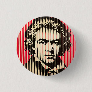 Beethoven im optischen Täuschungsstil von BAUHAUS Button