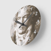 Beethoven in Sepia Custom Runde Wanduhr (Winkel)