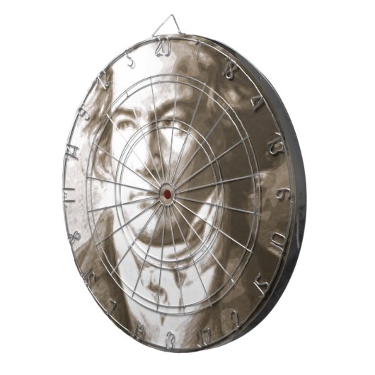 Beethoven in Sepia Dartscheibe (Vorderseite rechts)