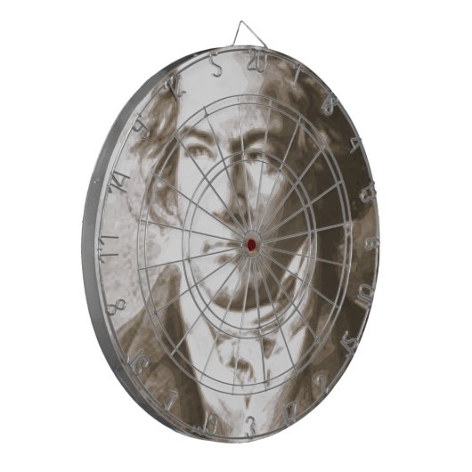 Beethoven in Sepia Dartscheibe (Vorderseite Links)