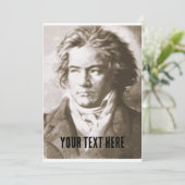 Beethoven in Sepia Einladung (Stehend Vorderseite)