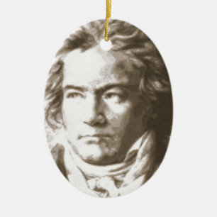 Beethoven in Sepia Keramik Ornament