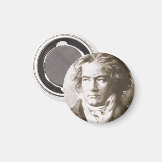 Beethoven in Sepia Pinback Magnet (Vorderseite/Rückseite)