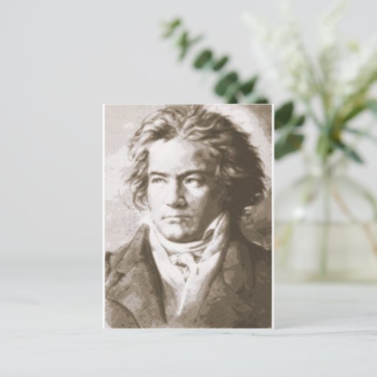 Beethoven in Sepia Postkarte (Stehend Vorderseite)