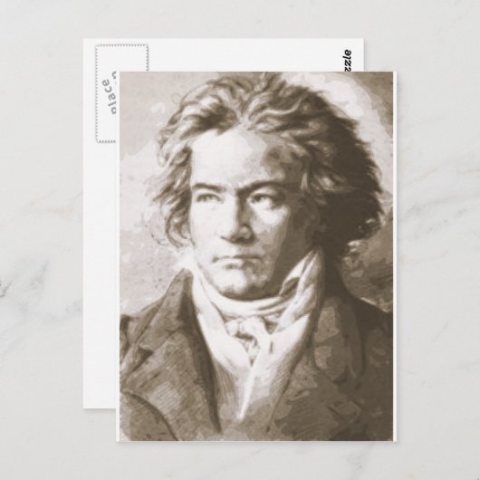 Beethoven in Sepia Postkarte (Vorne/Hinten)