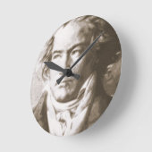 Beethoven in Sepia Runde Wanduhr (Winkel)