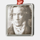 Beethoven in Sepia Silbernes Ornament (Links)