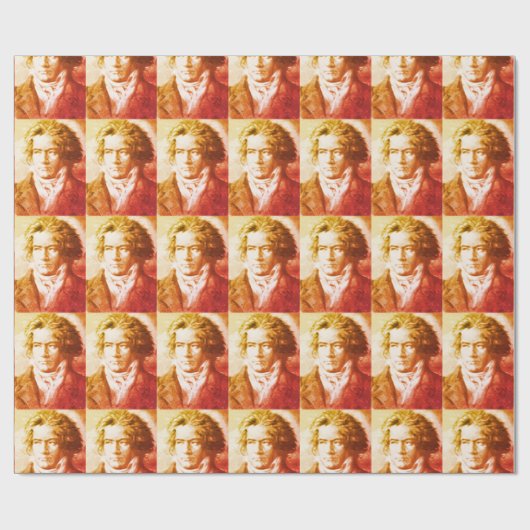 Beethoven in Vintager Druckschrift Geschenkpapier (Flach)