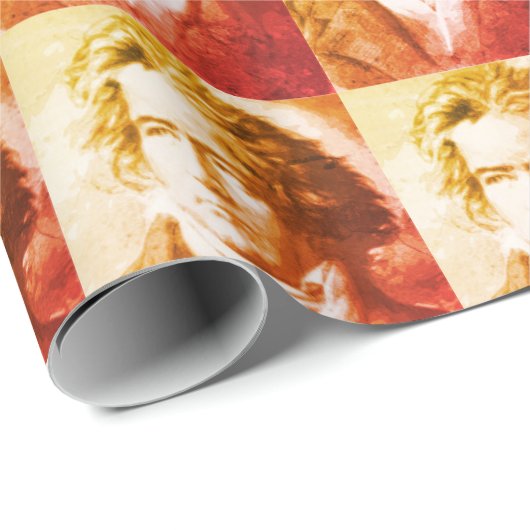 Beethoven in Vintager Druckschrift Geschenkpapier (Rolleneckpunkt)