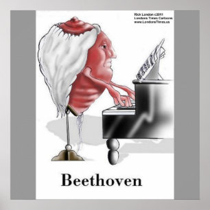 Beethoven Lustiger Designer/Cartoon Poster Druck