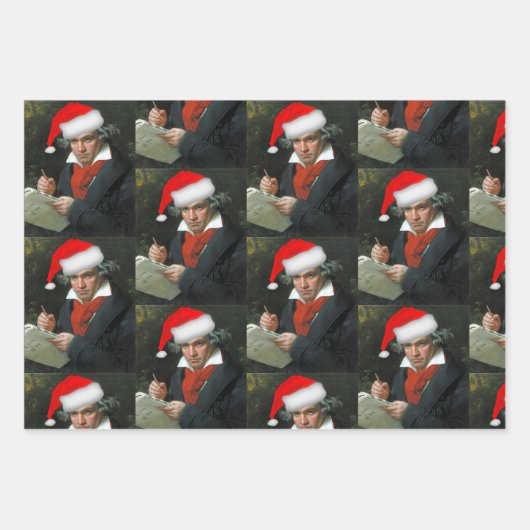Beethoven Mahler Tchaikowski Klassische Weihnachte Geschenkpapier Set (Vorderseite)