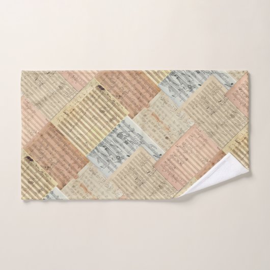Beethoven-Manuskript-Gemisch-Patchwork-Effekt Badhandtuch Set (Handtuch)