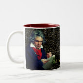 Beethoven Music Composer Black Gold Stars Tasse (Links)