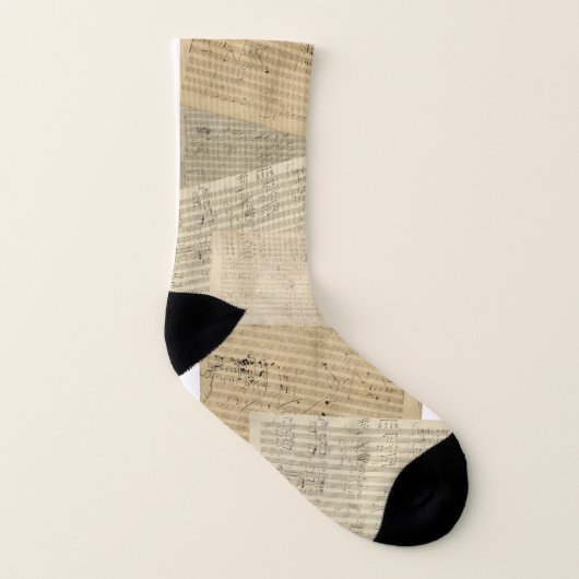 Beethoven-Musik-Manuskript-Collage Socken (Links - Innen)