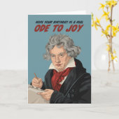 Beethoven Ode to Joy Birthday Folded Grußkarte Karte (Gelbe Blume)