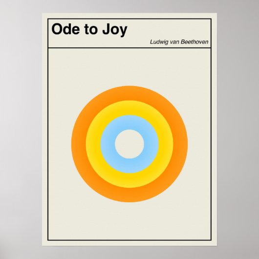 Beethoven Ode to Joy Minimalistisch Abstrakt Poster (Vorne)
