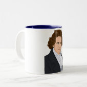 Beethoven-Pop-Kunst-Tasse Zweifarbige Tasse (Vorderseite Links)