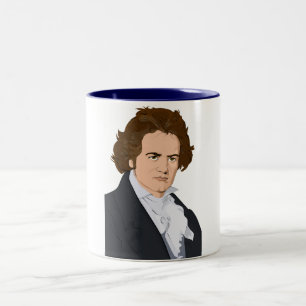 Beethoven-Pop-Kunst-Tasse Zweifarbige Tasse