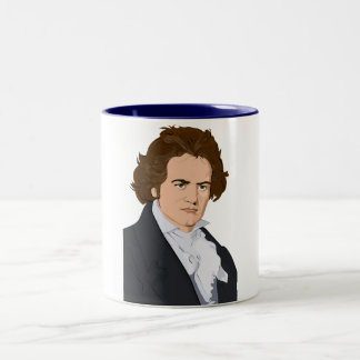 Beethoven-Pop-Kunst-Tasse Zweifarbige Tasse