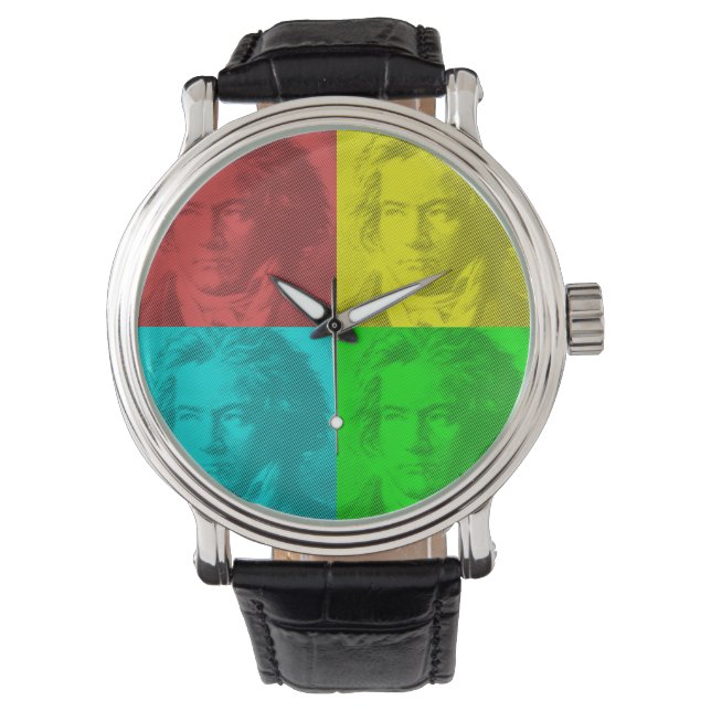 Beethoven-Portrait auf den Plätzen Armbanduhr (Vorderseite)