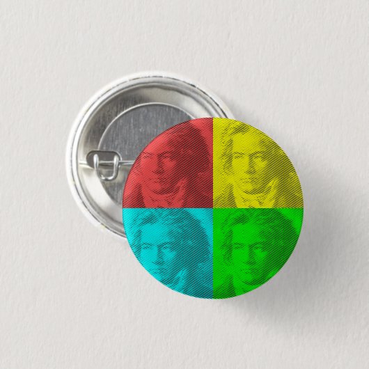 Beethoven-Portrait auf den Plätzen Button (Vorne & Hinten)